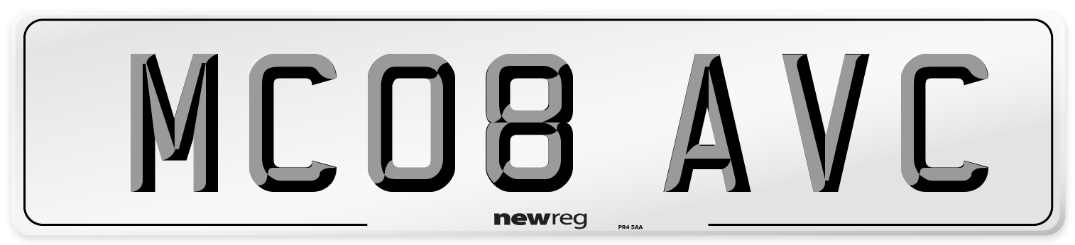 MC08 AVC Number Plate from New Reg